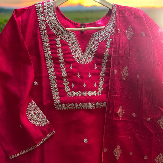 Designer pink kurta set